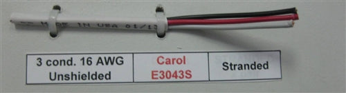 General Cable Carol E3043S 16AWG 3 Conductor Stranded Unshielded White PVC CMP 300V 75C Plenum FT6 (305M = Full Roll)