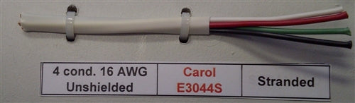 General Cable Carol E3044S 16AWG 4 Conductor Stranded Unshielded PVC CMP/FT6 300V75C White (305M = Full Roll)