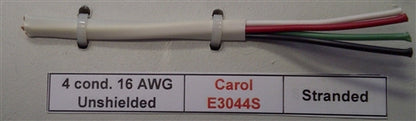 General Cable Carol E3044S 16AWG 4 Conductor Stranded Unshielded PVC CMP/FT6 300V75C White (305M = Full Roll)