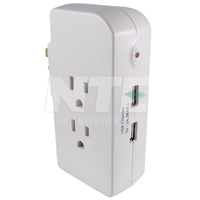 NTE 3 Outlet Surge Protector W/2 USB Chargers EMF3