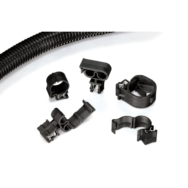 Hellermann Tyton 151-00161 Edge Clip, EC27, Panel Thickness 0.04 - 0.12", PA66HIRHS, Black, 500/pkg