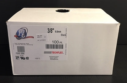 Techflex F6W0.38 Black 3/8" Woven Split Tubular Harness Wrap, Non-Expandable (30M = Full Box)