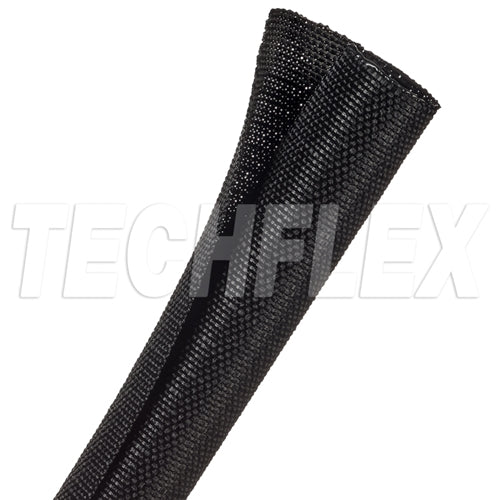 Techflex F6W0.75 Black 3/4" Woven Split Tubular Harness Wrap, Non-Expandable (30M = Full Box)