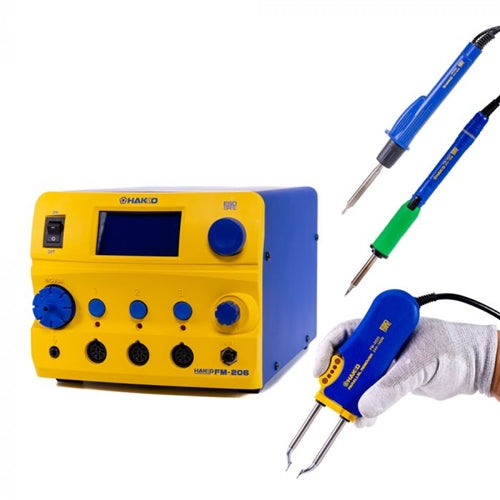 Hakko FM206-STA Solder Rework Station 410W Sta 3 Ports ESD with FM2027-06 FM2022-05 FM2029-01, FM-206