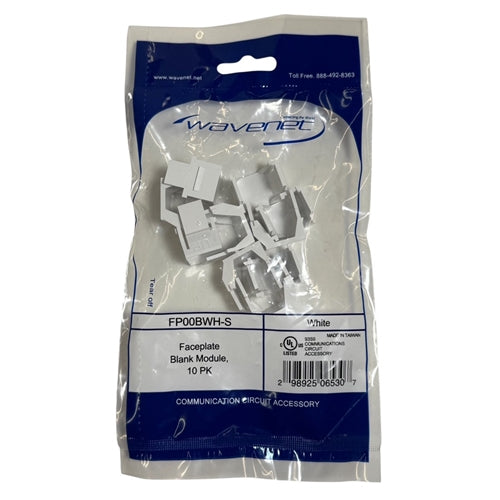 PSI Data FP00BWH-S Blank White Keystone Module, 10/Pack