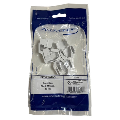 PSI Data FP00BWH-S Blank White Keystone Module, 10/Pack