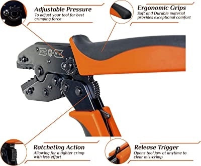 Gizwiz G-H3G H/Duty Coax Crimp Tool for Rg58,rg59,rg62, RG174, RG8X and LMR240 (.043",.068",.100",.137",.213",.255")
