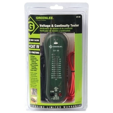 Greenlee GT-65 Non-Contact AC/DC Voltage Tester, 19-1000VAC, 5-1000VDC