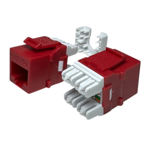 PSI Data HD-5EKSJRD Cat5e HDJ-Series Keystone Jack T568A/B, Red