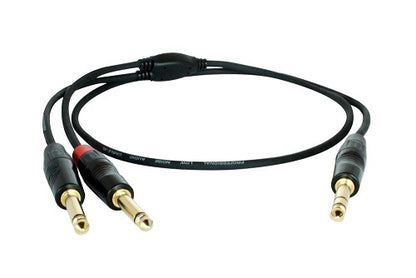 Digiflex HIN-1S-2PB-6 Insert Cable Stereo Plug to Mono Plug, 1/4" Stereo Plug to 2-1/4" Mono Plug, 6' Length