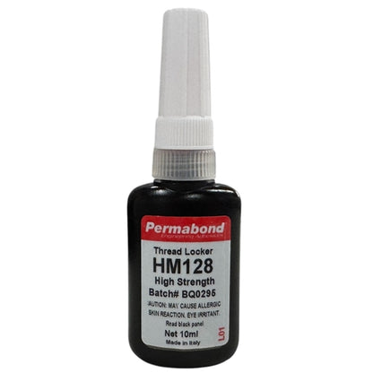 Permabond HM128 High Strength Medium Viscosity Red Grade Threadlocker, 15 Minute Fixture Time, 10mL Bottle