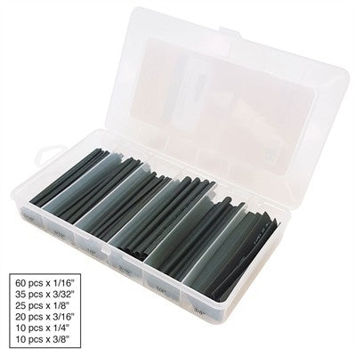 Circuit-Test HSK-2100 2:1 Assorted Black Heat Shrink Tubing Kit (160 Pieces)