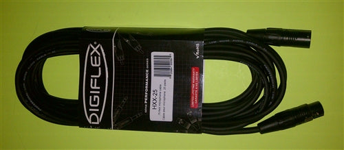 Digiflex HXX-25 Performance Series Microphone Cable, 3 Pin XLR Male to 3 Pin XLR Female, 25' Length