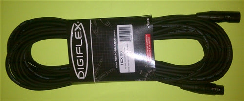 Digiflex HXX-50 Performance Series Microphone Cable, 3 Pin XLR Male to 3 Pin XLR Female, 50' Length