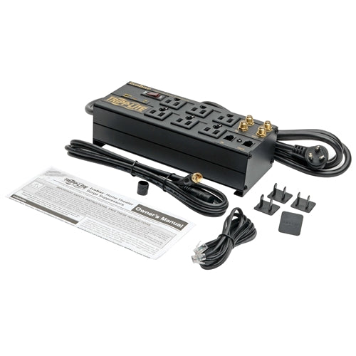 Tripplite ISOBAR6DBS 6-OUTLET Surge Protector, 6ft Cord, Right-Angle Plug, 3330 Joules, Diagnostic LEDs, Tel/Coax/Modem