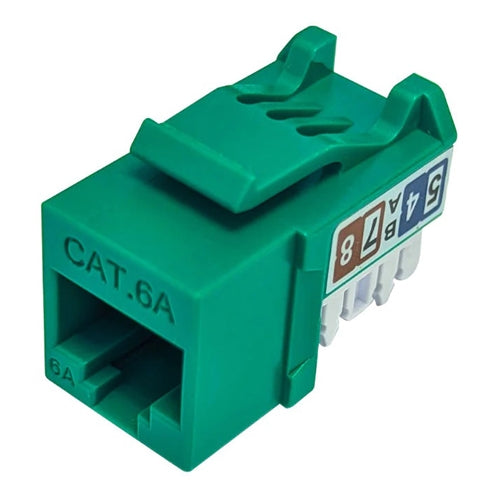 Phantom Cables JK-C6AP1-GN RJ45 Cat6a Slim Profile Keystone Jack, 110 Punch-Down, Green