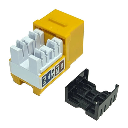 Phantom Cables JK-C6AP1-YL RJ45 Cat6a Slim Profile Keystone Jack, 110 Punch-Down, Yellow