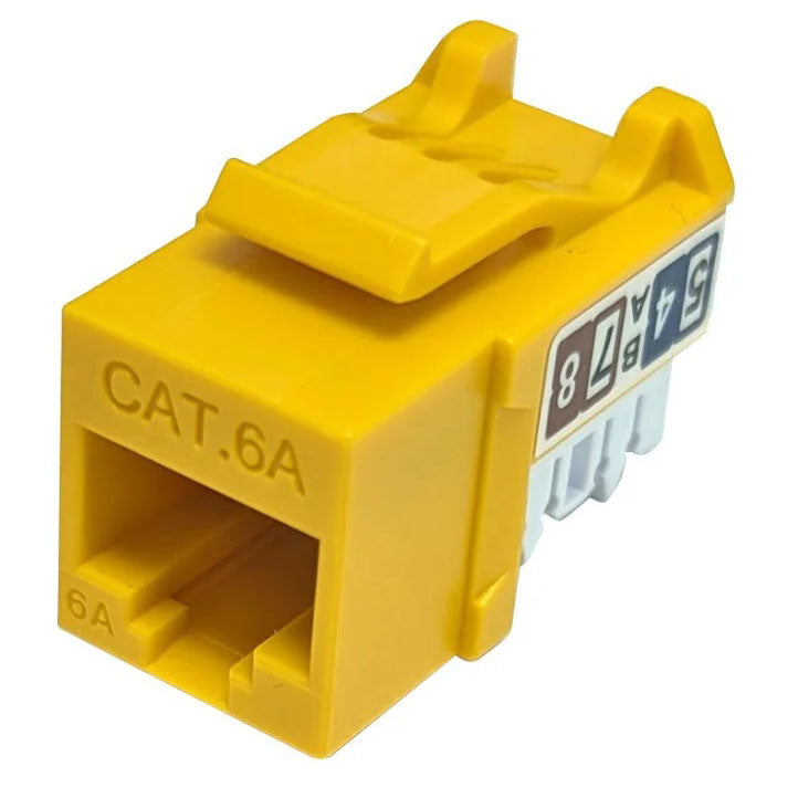 Phantom Cables JK-C6AP1-YL RJ45 Cat6a Slim Profile Keystone Jack, 110 Punch-Down, Yellow