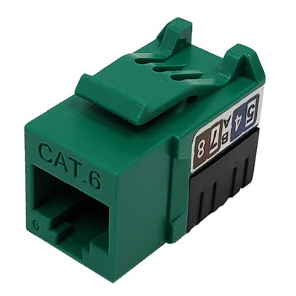 Phantom Cables JK-C6P1-GN RJ45 Cat6 Slim Profile Keystone Jack, 110 Punch-Down, Green