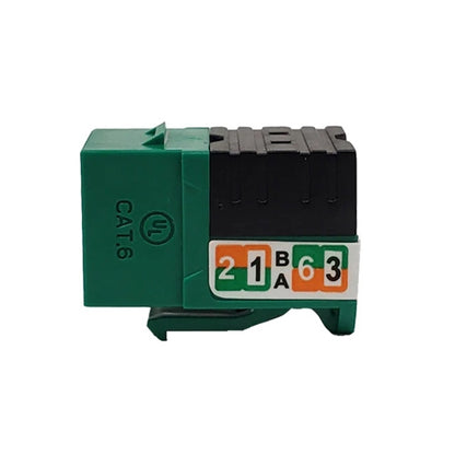 Phantom Cables JK-C6P1-GN RJ45 Cat6 Slim Profile Keystone Jack, 110 Punch-Down, Green
