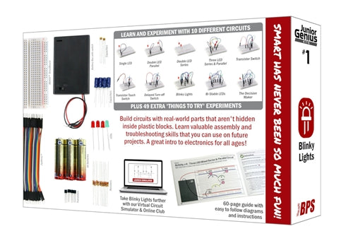 BPS Busboard JRG01-KIT Blinky Lights Kit, Build Electronic Circuits to Learn How LEDs and Transistors Work