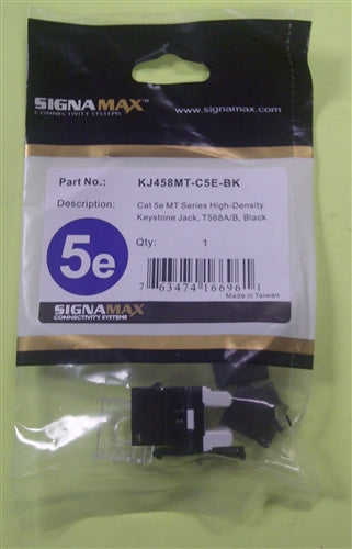 Signamax KJ458MT-C5E-BK Cat5e MT-Series HD Keystone Jack, Black