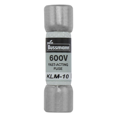 Bussmann KLM-10 Fuse 10 Amp 600VAC/VDC Fast Blow Melamine Tube (13/32" x 1-1/2") 10A 10AMP