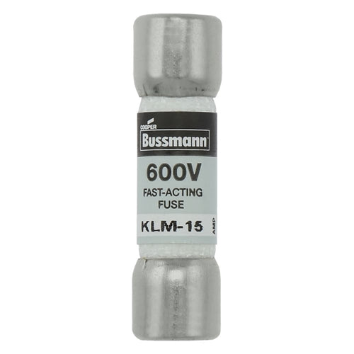 Bussmann KLM-15 Fuse 15 Amp 600VAC/VDC Fast Blow Melamine Tube (13/32" x 1-1/2") 15A 15AMP
