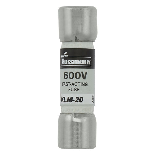 Bussmann KLM-20 Fuse 20 Amp 600VAC/VDC Fast Blow Melamine Tube (13/32" x 1-1/2") 20A 20AMP