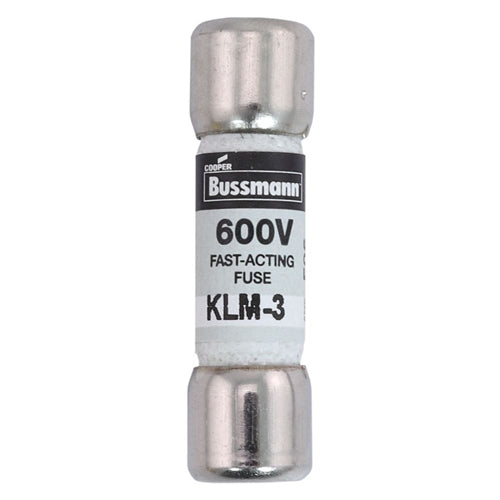 Bussmann KLM-3 Fuse 3 Amp 600VAC/VDC Fast Blow Melamine Tube (13/32" x 1-1/2") 3A 3AMP
