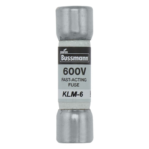Bussmann KLM-6 Fuse 6 Amp 600VAC/VDC Fast Blow Melamine Tube (13/32" x 1-1/2") 6A 6AMP
