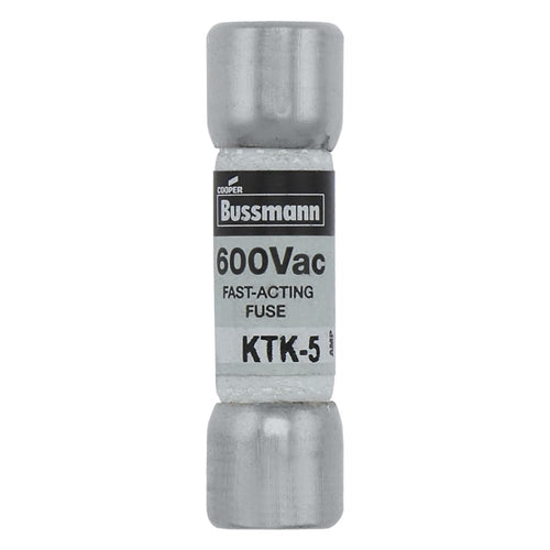 Bussmann KTK-5 Fuse 5 Amp 600VAC Fast Blow Melamine Tube (13/32" x 1-1/2") 5A 5AMP