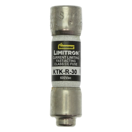 Bussmann KTK-R-30 Fuse 30 Amp 600VAC Fast Blow, Class CC Rejection-Type Melamine Tube (13/32" x 1-1/2") 30A 30AMP