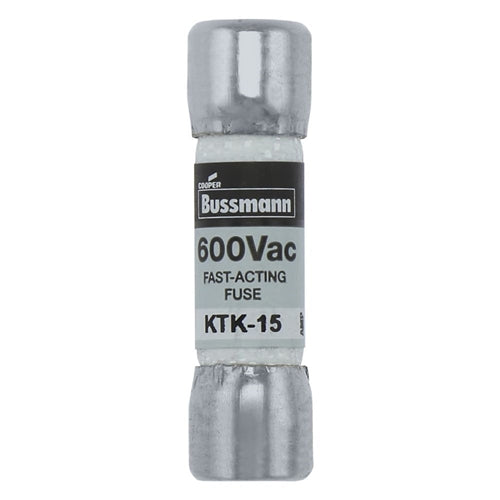 Bussmann KTK-15 Fuse 15 Amp 600VAC Fast Blow Melamine Tube (13/32" x 1-1/2"), Fluke Part Number 892583, 15A 15AMP