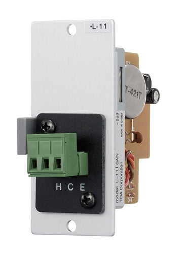 TOA L-11S T Line in Module, Mute-Receive, Terminal Block, 600 Ohm, 900 Series Module