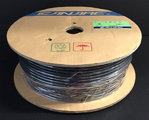 Canare L-4E6S Black Microphone Cable Star Quad 24AWG 4 Conductor + Shielding (100M = Full Roll)