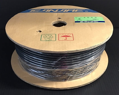 Canare L-4E6S Black Microphone Cable Star Quad 24AWG 4 Conductor + Shielding (100M = Full Roll)