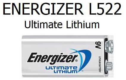 Energizer L522 Lithium 9V Battery 1500MAH Lithium/Manganese Dioxide (Li/MNO2), *Non-Rechargeable*
