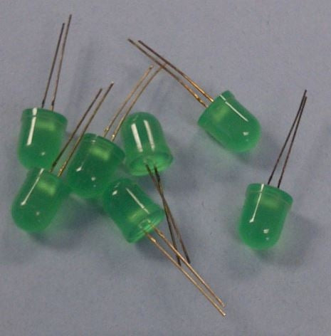 LED 10mm Kingbright Green Diffused 60mcd@20ma Max LED17 Mfr# L-813GD