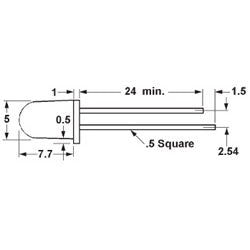 Mode 55-573-0 Flashing Red 5mm LED, Brightness 40MCD, Operating Voltage 3.5V to 14V *Requires No External Circuitry*