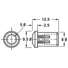 Mode 55-550B-0 One-Piece Panel Mount 5mm LED Holder, Convex