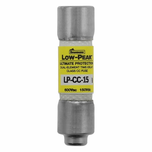 Bussmann LP-CC-15 Fuse 15 Amp 600VAC/150VDC Class CC Low Peak Time-Delay (0.41" x 1-1/2") 15A 15AMP