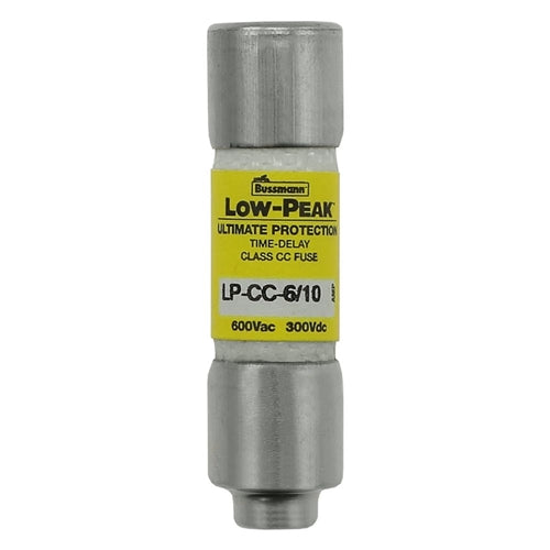 Bussmann LP-CC-6/10 Fuse 6/10 Amp 600VAC/300VDC Class CC Low Peak Time-Delay (0.41" x 1-1/2") 0.6A 0.6AMP
