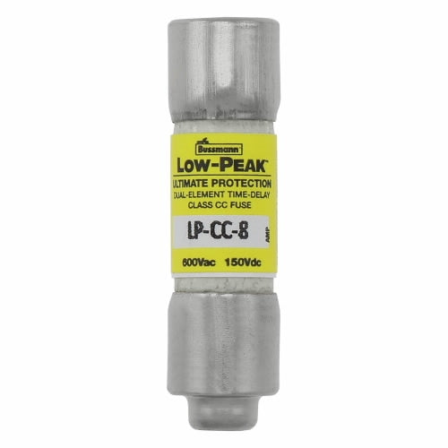 Bussmann LP-CC-8 Fuse 8 Amp 600VAC/150VDC Class CC Low Peak Time-Delay (0.41" x 1-1/2") 8A 8AMP