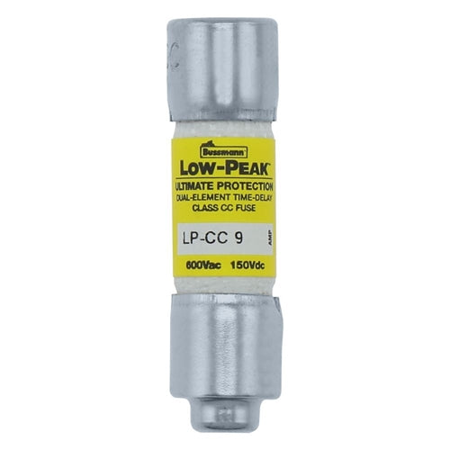 Bussmann LP-CC-9 Fuse 9 Amp 600VAC/150VDC Class CC Low Peak Time-Delay (0.41" x 1-1/2") 9A 9AMP