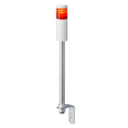 Patlite LR4-102LJNW-R 40mm 1-Tier Signal Tower, 24V DC, Pole Mount with L Bracket and Cable, No Flashing/Buzzer, Off-White