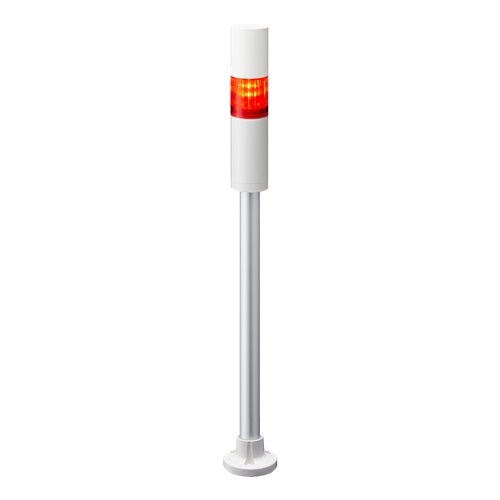 Patlite LR4-102PJBW-R 40mm 1-Tier Signal Tower, 24V DC, Pole Mount with Circular Bracket and Cable, Flashing/Buzzer, Off-White