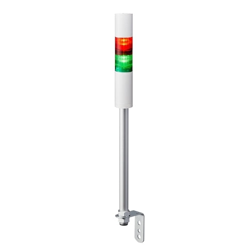 Patlite LR4-202LJBW-RG 40mm 2-Tier Signal Tower, 24V DC, Pole Mount with L Bracket and Cable, Flashing/Buzzer, Off-White