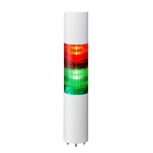 Patlite LR4-202WJBW-RG 40mm 2-Tier Signal Tower, 24V DC, Direct Mount with Cable, Flashing/Buzzer, Off-White