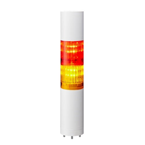 Patlite LR4-202WJBW-RY 40mm 2-Tier Signal Tower, 24V DC, Direct Mount with Cable, Flashing/Buzzer, Off-White